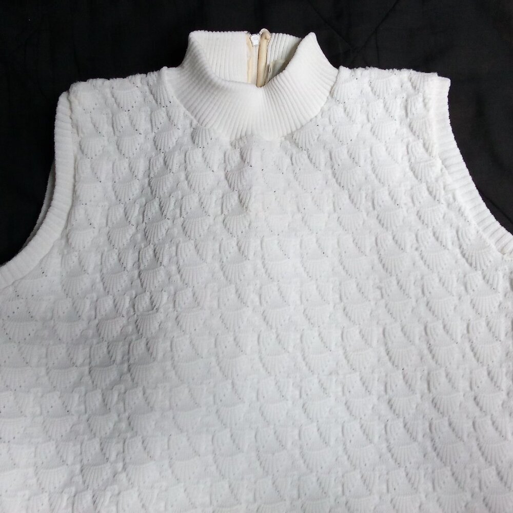 Vintage 60s Polyester Sweater Vest White